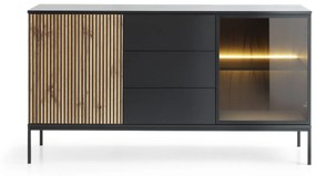 Komoda Sento s LED osvetlením 154 cm dub wotan/čierna