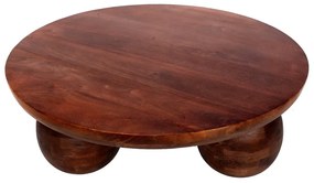 Hnedý okrúhly konferenčný stolík z mangového dreva ø 100 cm Ailen – MOME