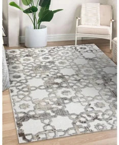 Koberec SOLE D3882 Ornament - ploské tkanie béžový / sivý