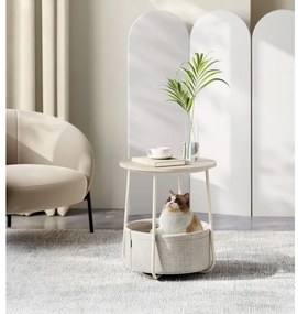 Odkladací stolík NOIRA krémovo-biely