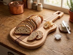 AMADEA Drevená doštička s drážkou v tvare gitary, masívne drevo, 42x20x2 cm