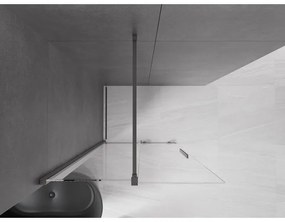 Mexen Velar, posuvné dvere do otvoru typ Walk-In 85 cm, 8mm číre sklo, grafitová matná, 871-085-000-03-66