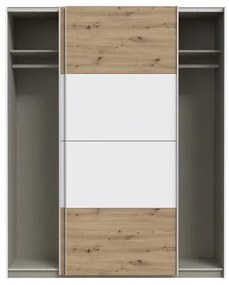Šatníková skriňa KARO 170x210 cm biela/dub artisan