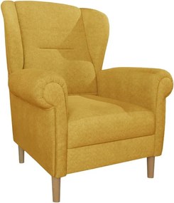 Žlté kreslo ušiak Swan – Ropez