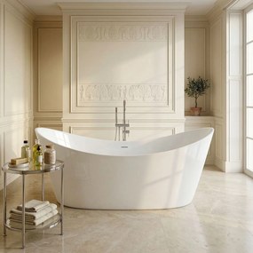 Rea Ferrano, akrylátová voľne stojaca 180x80x74,5 cm, biela lesklá, REA-W0098