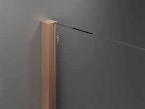 Mexen Velar, sprchový kút s posuvnými dverami 140(dvere) x 85(stena) cm, 8mm číre sklo, medená matná, 871-140-085-01-65