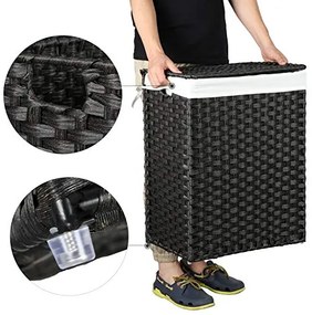 Kôš na prádlo z umelého ratanu, 60x46x33cm