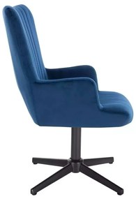 LuxuryForm DESIGN Kreslo AMADEO VELUR na čiernom kríži - modré