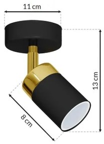 Bodové svietidlo JOKER 1xGU10/25W/230V čierna/zlatá