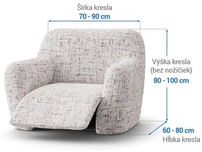 Bielastické poťahy VITTORIA smotanová relaxačné kreslo (š. 70 - 90 cm)