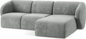 Sivá ženilková rohová pohovka (pravý roh/s leňoškou) Lani – Makamii