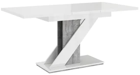 Moderný stôl Eksuper, Farby: biely lesk / čierny lesk