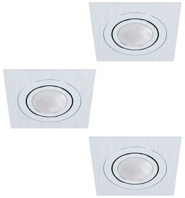 EGLO Podhľadové LED bodové osvetlenie AREITIO, 5W, denná biela, 95x95mm, hranaté, súprava 3ks