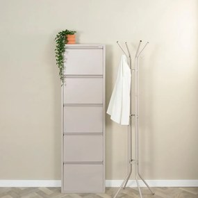 Taupe kovová výklopná skrinka na topánky 50x169x15 cm Billy – Spinder Design