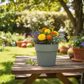 Sada 4 ks květináčů Silva Line šedo-zelená