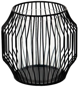 Čierny kovový lampáš Nioste - Ø 21*20 cm