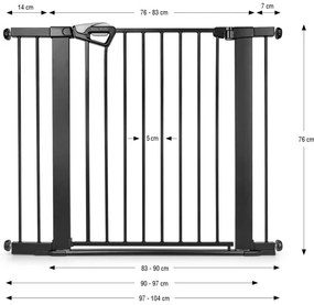 Bezpečnostná zábrana GUARDY 104 s rozšírením, čierna