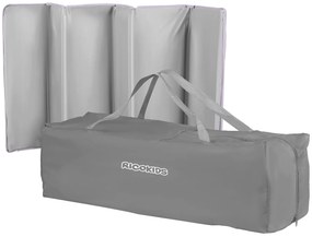 Ricokids Cestovná postieľka + matrac + taška 125 x 65 x 78 cm RK-240 sivá levanduľová