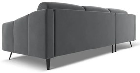 Sivá zamatová rohová pohovka (ľavý roh) Nalu – Makamii