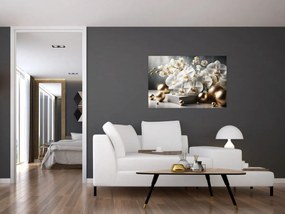 Obraz - Orchidea a zlaté gule (90x60 cm)