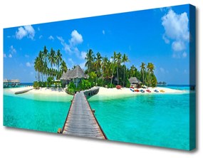 Obraz Canvas Tropická pláž palmy 100x50 cm