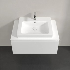 VILLEROY &amp; BOCH Legato závesná skrinka pod umývadlo (umývadlo v strede), 1 zásuvka, 800 x 500 x 380 mm, Glossy White, B67800DH