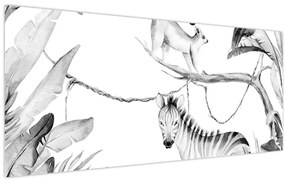 Obraz - Akvarelová džungľa (120x50 cm)