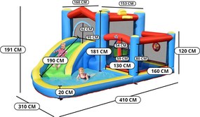 Nafukovací vodný park so šmykľavkou, trampolínou a bazénom
