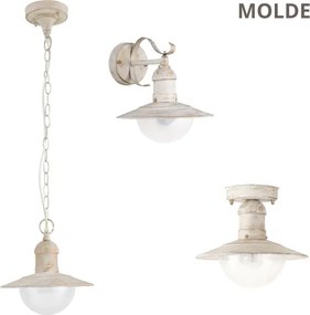Brilagi - Vonkajšie závesné svietidlo MOLDE 1xE27/60W IP44 biela/patina