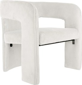 Biele menčestrové kreslo Vigor – Leitmotiv