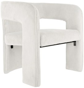 Biele menčestrové kreslo Vigor – Leitmotiv