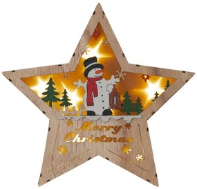 NEXOS Hviezda 8 LED s motívom snehuliaka, teplá biela