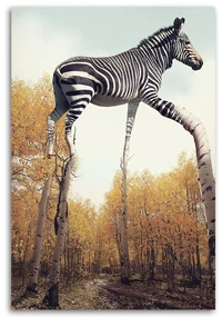 Gario Obraz na plátne Zebra a brezové nohy - Patryk Andrzejewski Rozmery: 60 x 90 cm