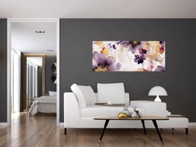 Obraz - Akvarelové kvety (120x50 cm)
