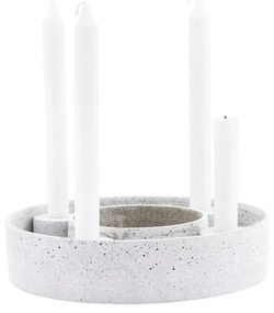 House Doctor Adventný okrúhly svietnik RING na 4 sviečky 26 cm šedý