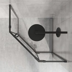 Rea Diamond Black, päťuholníkový sprchový kút 100 x 100 cm, 6mm číre sklo, čierna matná, REA-K5623