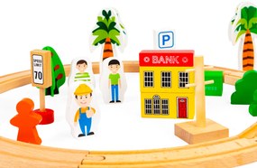 ECOTOYS Drevená vláčiková dráha 74 dielov