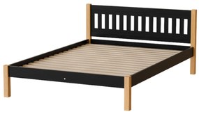 Drevená posteľ GAJA 140x200 biela/čierna