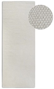 Krémovobiely ručne tkaný behúň s prímesou vlny 80x200 cm Pradesh Natural White – Elle Decoration