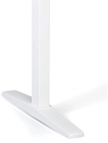 Výškovo nastaviteľný stôl, elektrický, 675-1325 mm, zaoblené rohy, doska 1600x800 mm, biela podnož, sivá