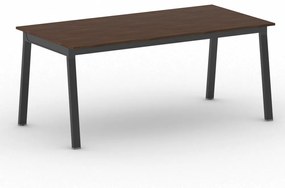Kancelársky pracovný stôl PRIMO BASIC, čierna podnož, 1800 x 900 mm, orech