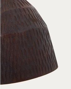 Čierne závesné svietidlo s dreveným tienidlom ø 15 cm Amire – Kave Home