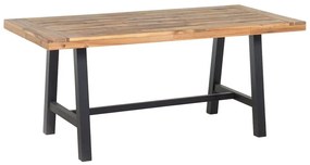 Záhradný stôl z akáciového dreva 170 x 80 cm svetlé drevo/čierna SCANIA Beliani
