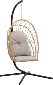 CH ERIS BROWN SKLADACIA ZÁVESNÁ STOLIČKA, VANKÚŠ – ŠEDÁ, RÁM – ČIERNY