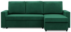 Rohová rozkladacia sedačka NEO Kronos fľaškovo zelená