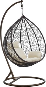 Závěsné houpací křeslo Houseland Mira L hnědé