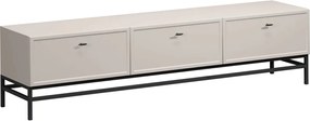 TV stolík Lorini 200 cm na stojane – kašmírová / čierna / úchytky T