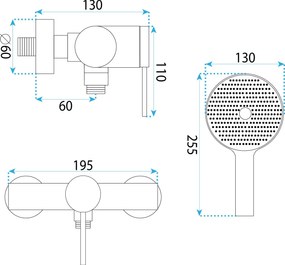 Rea Lungo Stripe, sprchová batéria s ručnou sprchovou súpravou, zlatá matná, REA-B9490
