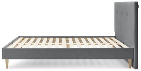 Tmavosivá čalúnená dvojlôžková posteľ s roštom 180x200 cm Tory - Bobochic Paris