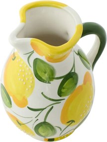 Ručne maľovaný keramický džbán s citrónmi Lemon Pit - 17 * 17 * 21 cm / 850 ml
